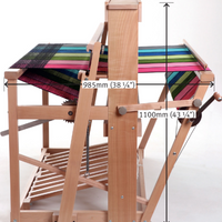 Métier à tisser 8 cadres - 38'' - Jack Loom d'Ashford vu de  côté ouvert avec mesures