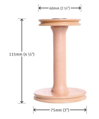 Bobine Standard pour rouet - bois verni
